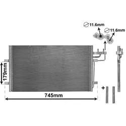 VAN WEZEL Kondensator, Klimaanlage mit Zubehör für FORD 3M5H19710CA 1516838 3M5H19710AB 18005367