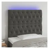 vidaXL LED Kopfteil Dunkelgrau 100x7x118/128 cm Samt