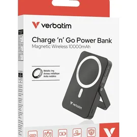 Verbatim Charge 'n' Go Power Bank Magnetic Wireless 10000mah Schwarz