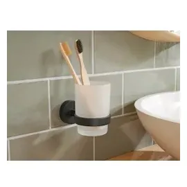 Tesa Zahnputzbecherhalter MOON schwarz, weiß, 1 St.