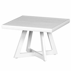 Siena Garden Gartentisch Alexis Lounge Tisch 50×50 Aluminium matt-weiß Gartentisch Tresentisch weiß