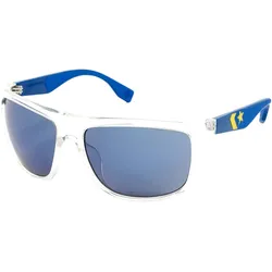 Converse Rectangle Wrap-Around Damen & Herren Sonnenbrille mit UV400-Schutz Sport-Brille Filterkategorie 2 Urlaubs-Brille Lauf-Brille SCO2456 880B Transparent/Blau - One-Size