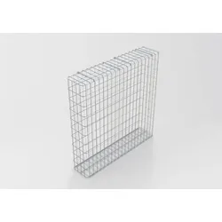 Gabiona Gabione feuerverzinkt 102 cm x 102 cm x 22 cm, Maschenweite 5 cm x 10 cm, fertig geschweißt