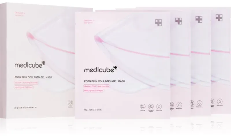 medicube PDRN Pink Collagen Gel Mask Lifting und festigende Maske mit Kollagen 4x28 g