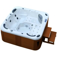 XXL Luxus SPA LED Whirlpool SET 215x215 Farblicht Outdoor+Indoor Pool 5 Personen