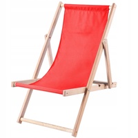 KADAX Liegestuhl, Strandstuhl aus Holz, Sonnenliege bis 120kg, Rot