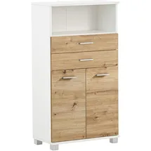 Schildmeyer Palermo Highboard 60 x 110,5 x 32,6 cm Weiß/Eiche