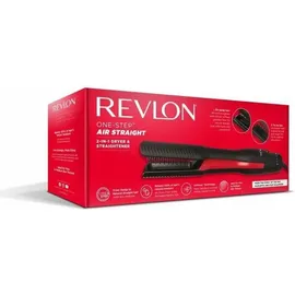 Revlon Glätteisen One-Step Air Straight Glättbürste, Warm, Schwarz, Rot
