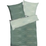 KAEPPEL Mako-Satin Wendebettwäsche Ikat gruen 155x220 cm (80x80 cm)