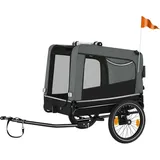 tectake Hundeanhänger, Grau, Metall, 78.5x89x141 cm, Freizeit, Sport & Fitness, Fahrräder, Fahrradzubehör