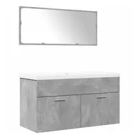 VidaXL Badmöbel-Set Betongrau 3-tlg. Holzwerkstoff