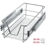 Tectake tectake® Teleskopschublade, verchromt, verstellbare Breite, einfache Montage