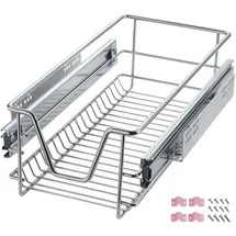 Tectake tectake® Teleskopschublade, verchromt, verstellbare Breite, einfache Montage