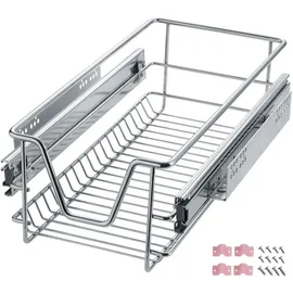 Tectake tectake® Teleskopschublade, verchromt, verstellbare Breite, einfache Montage