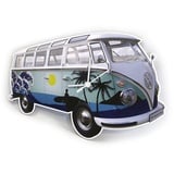 BRISA VW Collection - Volkswagen Wand-Werkstatt-Uhr-Zeitanzeiger-Clock-Zeitmesser im T1 Bus Design (Surf/Blau)