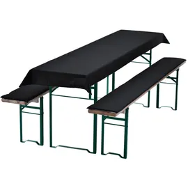 nyvi Bierbankauflagen Set 240 x 70 cm schwarz 3-tlg.