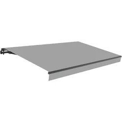 WASABI Manuelle Gelenkarmmarkise 4x2,5m Graue Polyester – UV-Sonnenschutz-Plane – Struktur aus anthrazitfarbenem Aluminium