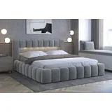 yourhouse24 Polsterbett Lamica Holzrahmen Bett Doppelbett Bettgestell Lattenrost mit LED - Monolith 85