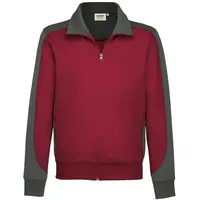 Hakro Sweatjacke Contrast Performance 477-17 weinrot