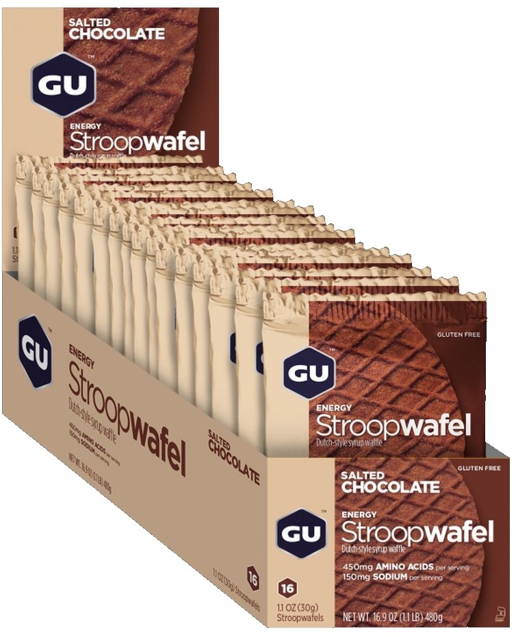 Gu Unisex Energy Stroopwafel Salted Chocolate glutenfrei (16 x 30g)