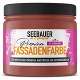 SEEBAUER diy Silikonharz-Fassadenfarbe Rot 300ML für Außen (No. 324 Cherry Kiss) Selbstreinigende Fassadenfarbe mit Lotuseffekt - Geeignet für Putz, Mauerwerk und Beton
