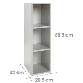 roba Seitenregal, Hellgrau, Holzwerkstoff, Rechteckig, 26.5x88.5x32 cm