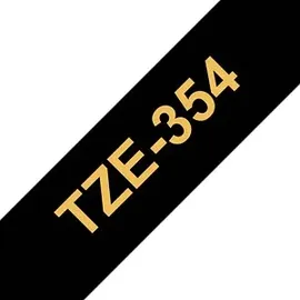 Brother TZe-354 24mm gold auf schwarz