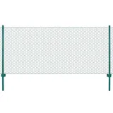 vidaXL Maschendrahtzaun mit Pfosten Stahl 25 x 1 m Grün