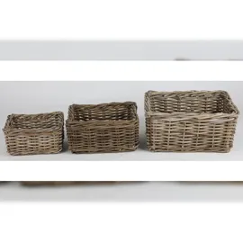 Buri Weidenkorb Aufbewahrungskorb geflochten 37 x 31 x 17 cm braun