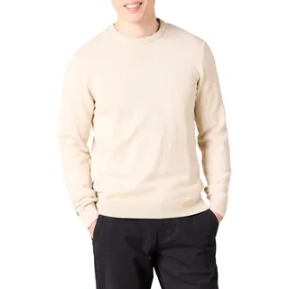 Amazon Essentials Herren Langärmliger Pullover Mit Rundhalsausschnitt, 100% Baumwolle, Erhältlich In Groß Und Schwer, Haferbeige Meliert, 4XL Große Größen