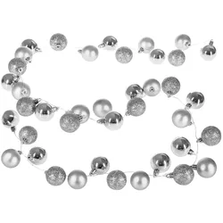 Casaria Lichterkette mit Weihnachtskugeln silber - 2m - Timerfunktion