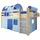 TICAA Hochbett Malte Classic 90 x 200 cm inkl. Vorhang Kiefer massiv natur hellblau-dunkelblau