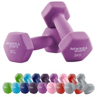 Miweba Sports Neopren Hantelset NKH100 | Profi Hantel - Hexagon Hanteln Set - Kurzhanteln - Kurzhantel Set - Gymnastikhanteln - Hantel Set - Dumbbell - 0,5-10 Kg (2X 3.0 kg, Pink)