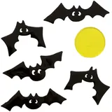 FIESTAS GUIRCA | Gel Deko Fledermäuse (20x20 cm) - Wand-, Tür- und Fensterdeko - Ideal für Halloween und Gruselfeste - Fledermaus-Dekoration für Feiern - Schwarz