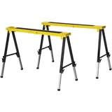 2er-set Sägepferd Arbeitsbock Unterstellbock Klappbar Rutschfest Stahl Gelb Schwarz 100 X 49 X 62-90 Cm Belastbarkeit 100 Kg - Durhand
