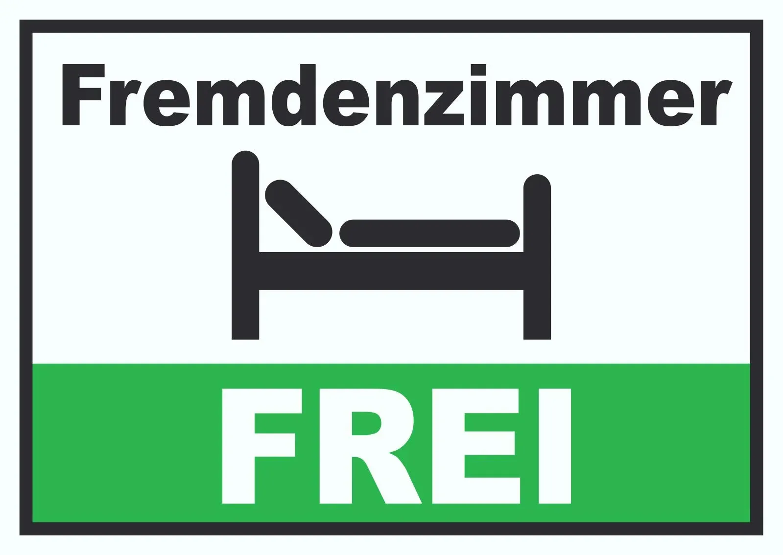 Fremdenzimmer FREI Schild Zimmer Frei Hotel Pension Motel A2 (420x594mm)
