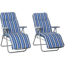 Outsunny Liegestuhl 2er Set Blau