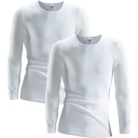 CLIPPER Unterhemd 2 Stk. schlichtes Basic, Unterziehshirt - in Doppelripp, Langarmshirt Clipper weiß