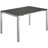OUTLIV. Ausziehtisch 140/210x70cm Edelstahl/Glaskeramik Dunkelgrau|Hellgrau