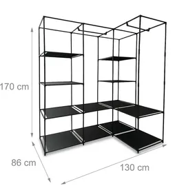 Relaxdays Eckschrank 170 x 130 x 8 cm Schwarz