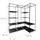 Relaxdays Eckschrank 170 x 130 x 8 cm Schwarz