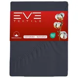 evetextile Spannbettlaken Baumwolle-Jersey 160 x 200 cm grau 1 St.