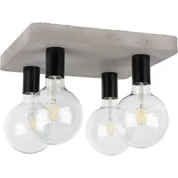 SPOT LIGHT Deckenleuchte "FORTAN", grau (grau, schwarz), H: 10cm, Lampen, Echtes Beton - handgefertigt, Ideal für Vintage-Leuchtmittel