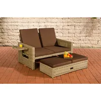 CLP Polyrattan Sofa Ancona 5mm natura/terrabraun