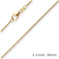 Schmuck Krone Goldkette 1,1mm Zopfkette aus 333 Gelbgold 36cm, Gold 333 goldfarben