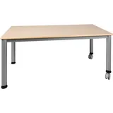 Fahrbarer rechteckiger Tisch, Platte mit Schichtstoff