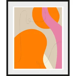 Bild "Denise", orange (farbe rahmen: schwarz, farbe bild(er): orange, pink), B:30cm H:40cm, Acrylglas, Papier, Holz, LEGER HOME BY LENA GERCKE, Bilder, HD Premium Poster-Druck inkl. Holzrahmen