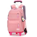 IvyH Schulrucksack Mädchen Teenager Schulranzen Trolley für Kinder Rucksack Lässig Kinderrucksack mit 6 Räder Trolley Schultasche Grundschultasche