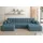 kaiser möbel Ecksofa Nimes in U-Form, stoff Portland Blau - Blau
