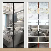 Türvorhang thermo kälteschutz filz wärmeschutzvorhang tür mit kräuselband magnet thermovorhang kälteschutz hitzeschutz haustür für türen Balkontür Wohnzimmer 110x230cm Schwarz durchsichtig